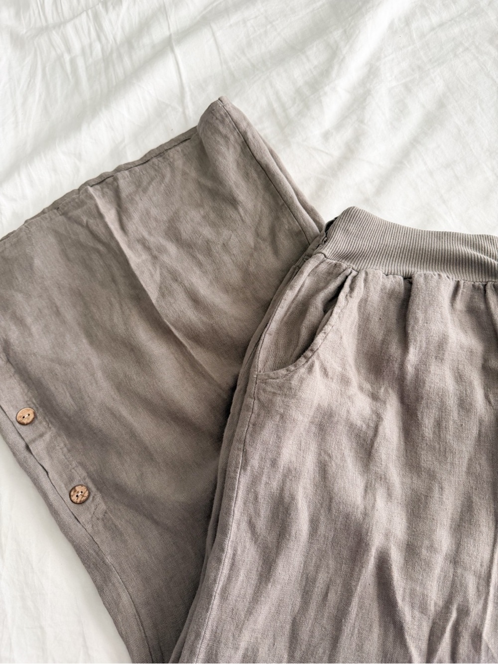 Eternelle 100% Italian Linen Wide Leg Pants